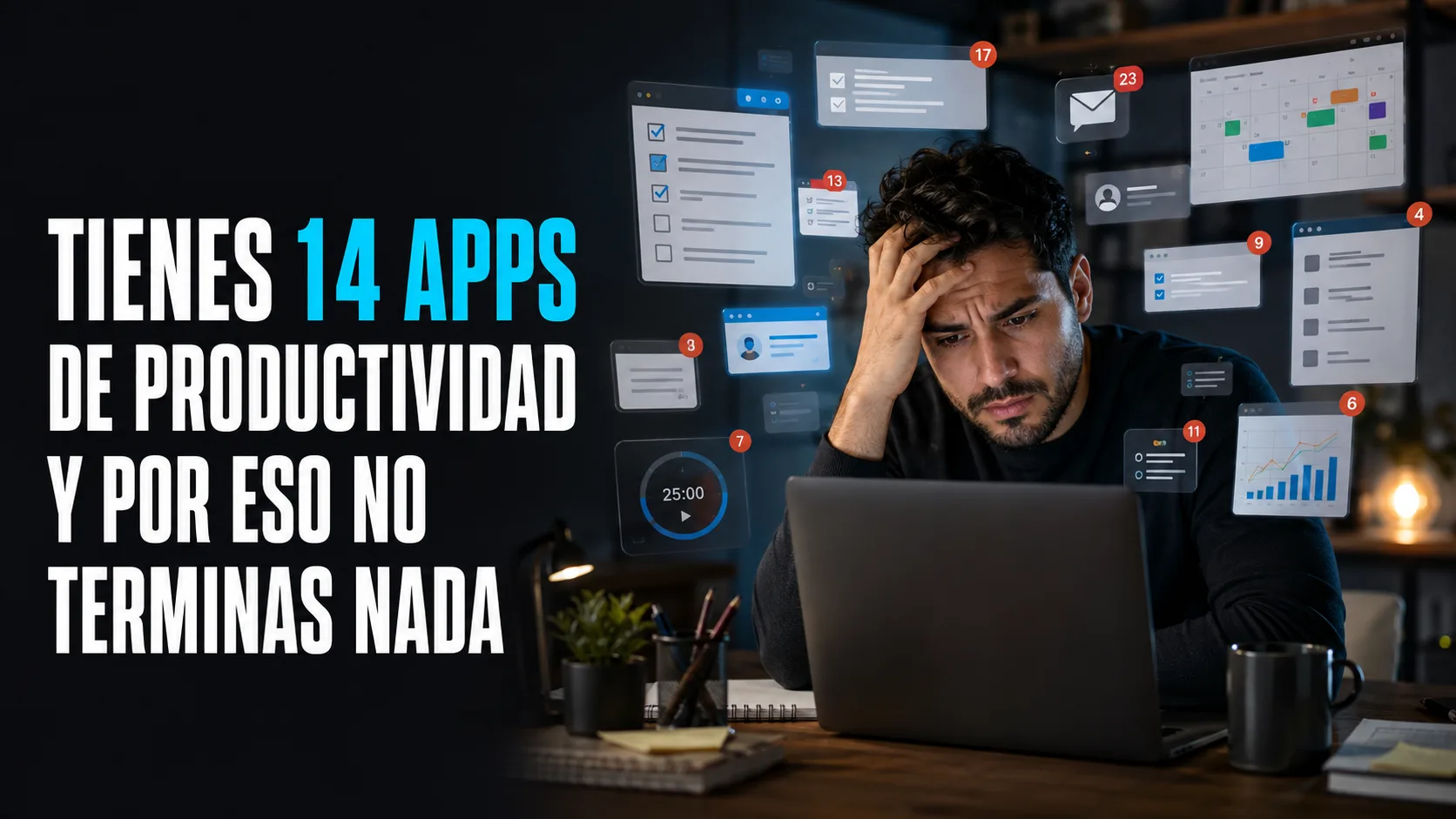 Tienes 14 apps de productividad y por eso no terminas nada